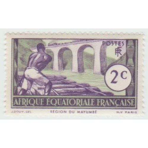 Timbre Région Du Mayumbé.Afrique Équatoriale Française.2c.Postes.