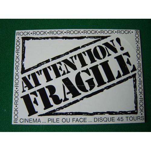 Rare Auto-Collant 1981* Groupe Rock Lyon** Fragile*