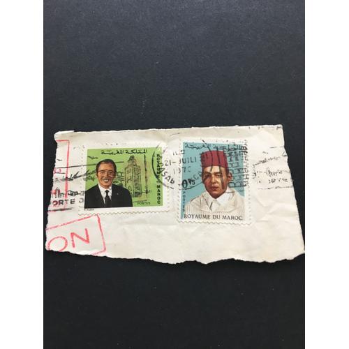 2 Timbres Poste Aérienne Maroc 1976