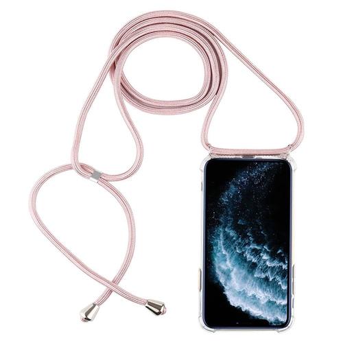 Collier Pour Apple Iphone 11 Pro - Silicone, Transparent/Rose Etui,Housse, Coque, Pochette