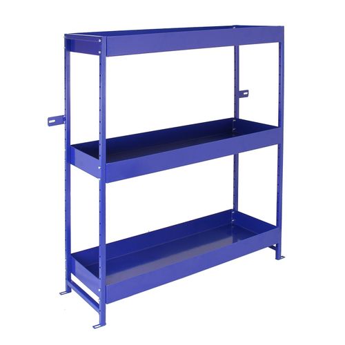1 Rayonnage Bleu à Etagères Métalliques pour le Rangement dOutils dans les Véhicules Utilitaires, 116,5cm x 115cm x 34,8cm