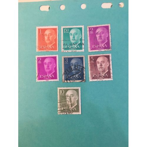 7 Timbres Franco Espagne