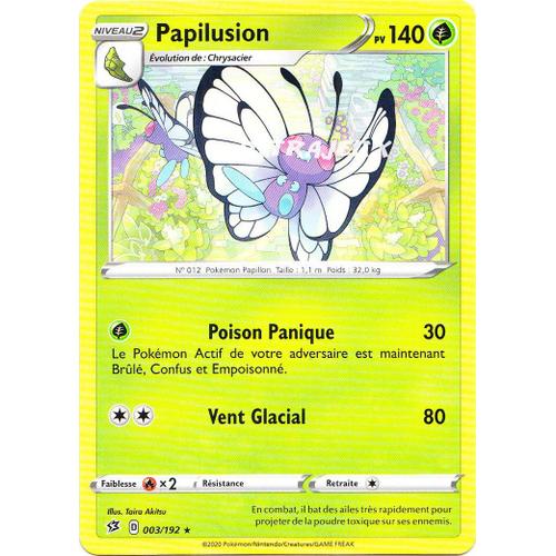 Pokémon - 3/192 - Papilusion - Eb02 - Epée Et Bouclier - Clash Des Rebelles - Rare