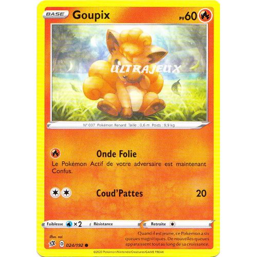 Pokémon - 24/192 - Goupix - Eb02 - Epée Et Bouclier - Clash Des Rebelles - Commune