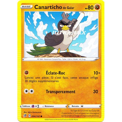 Pokémon - 94/192 - Eb02 - Epée Et Bouclier - Clash Des Rebelles - Canarticho De Galar - Commune