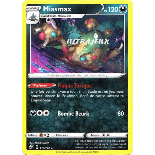 Pokémon - 118/192 - Miasmax - Eb02 - Epée Et Bouclier - Clash Des Rebelles - Rare