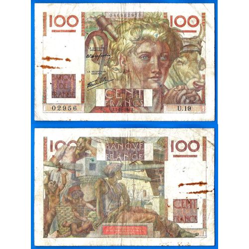 France 50 Francs 1945 Billet Jeune Paysan Frcs Frc Frs