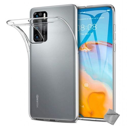 Housse Etui Coque Silicone Gel Fine Pour Huawei P40 + Verre Trempe - Transparent Tpu