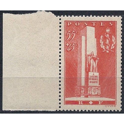 Yvert Et Tellier N° 395 (1938) A La Gloire Du Servide De Santé Militaire. Neuf Sans Charnière (Bdf)