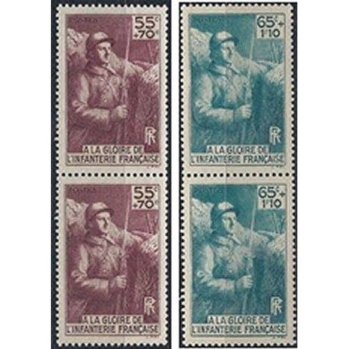 Yvert Et Tellier N° 386 Et 387 -Paire- A La Gloire De L'infanterie. Neuf Sans Charnière
