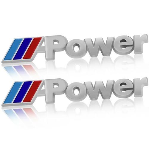 2 X Embleme Insigne En Métal Bmw Logo M Power (Chromé) 6,2 X 1cm