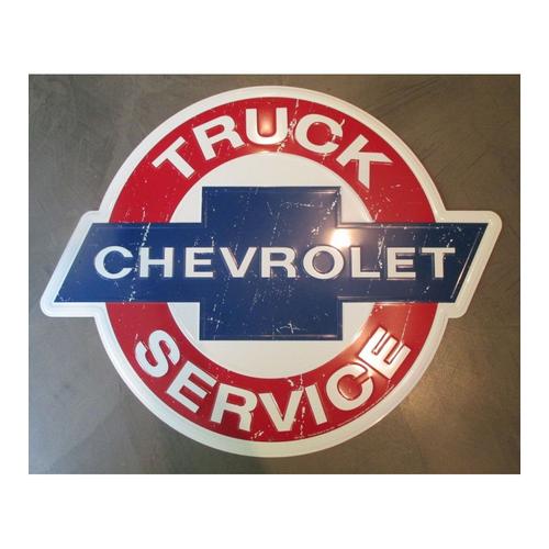 Plaque Chevy Truck Service 72x58cm Tole Pub Garage Metal Chevrolet Pick Up