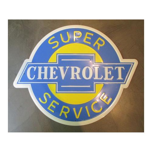 Plaque Chevy Super Service À Oreille 72x58cm Tole Pub Garage Metal Chevrolet Pick Up
