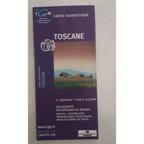 Toscane Carte Touristique Ign 1:250 000 Routes Autoroutes