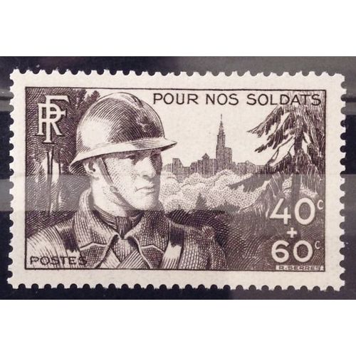 Pour Nos Soldats 40c+60c Brun (Superbe N° 451) Neuf* - France Année 1940 - N28537