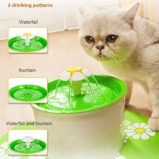 Fontaine A Eau Pour Chat Chien Fleur Avec Filtre 1 6l Bol Distributeur D Eau Silencieuse Hygienique Pour Chat Chien Oiseaux Vert Rakuten