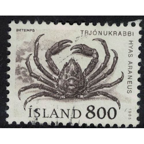 Islande 1985 Oblitéré Used Animal Hyas Araneus Grand Crabe Araignée Nordique Su