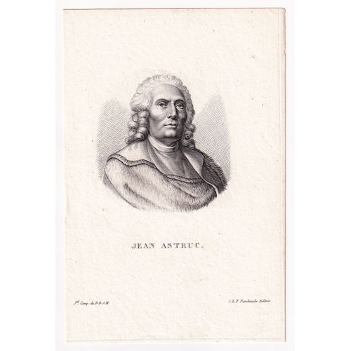 Gravure 1824 Portrait Jean Astruc Sauve Gard Médecin Médecine Syphilis Maladies Vénériennes