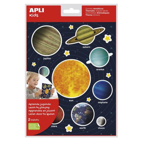 Apli Pochette De Gommettes Thématiques Système Solaire