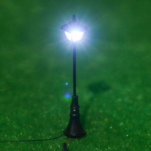 Lampe De Rue Blanche, Modèle De Train, Décoration Post-Disposition Pour Jardin, Cour, Patio, Arbre, Vacances, 10 Pièces, Ft09