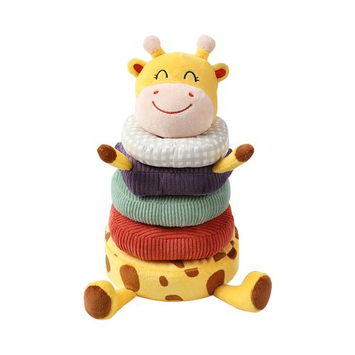 Jouets À Empiler 25.5cm, Anneaux En Coton Doux Kawaii Avec Girafe, Poupées En Peluche, Jouets Cadeaux Pour Bébé