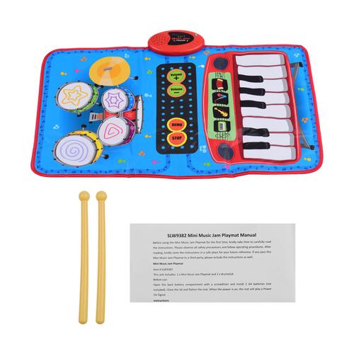 Tapis De Piano Électronique, Kit De Piano Et De Batterie, Tapis De Jeu Musical, Jouets Éducatifs Pour Enfants, 2 En 1