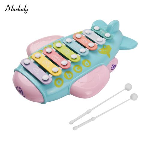 Xylophone Jouet Muslady 8 Clés Pour Enfants, Forme D'avion Avec Paire De Maillets Pour La Percussion Éducative Musicale Précoce