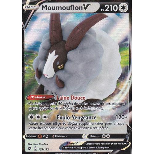 Carte Pokemon - Moumouflon V - Ultra Rare - 153/192 - 210 Pv - Épée Et Bouclier 2 Clash Des Rebelles