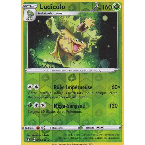 Carte Pokemon - Ludicolo - Holo-Reverse - 009/192 - 160 Pv - Épée Et Bouclier 2 Clash Des Rebelles