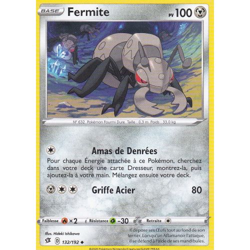 Carte Pokemon - Fermite - 132/192 - Épée Et Bouclier 2 - Clash Des Rebelles