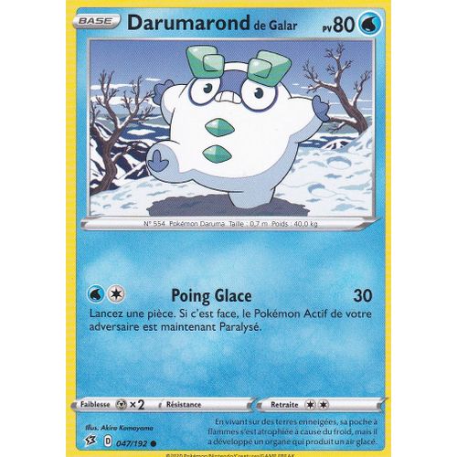 Carte Pokemon - Darumarond De Galar - 047/192 - Épée Et Bouclier 2 Clash Des Rebelles