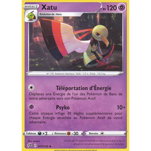 Carte Pokemon - Xatu - 077/192 - Épée Et Bouclier 2 Clash Des Rebelles