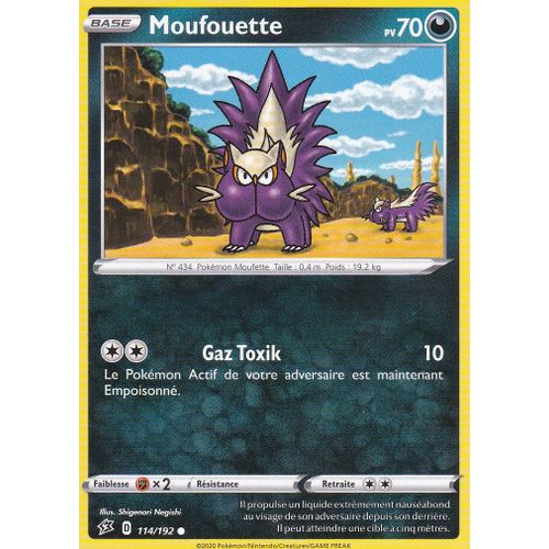 Carte Pokemon - Moufouette - 114/192 - Épée Et Bouclier 2 Clash Des Rebelles