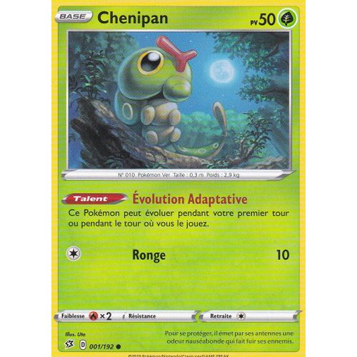 Carte Pokemon - Chenipan - 001/192 - Épée Et Bouclier 2 Clash Des Rebelles