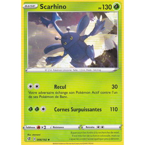 Carte Pokemon - Scarhino - 006/192 - Épée Et Bouclier 2 Clash Des Rebelles