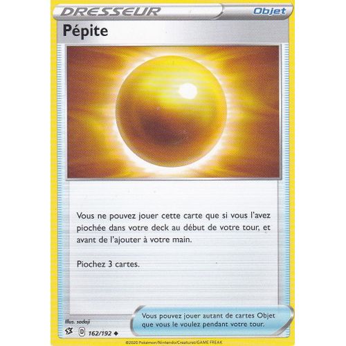 Carte Pokemon - Dresseur - Pépite - 162/192 - Épée Et Bouclier 2 Clash Des Rebelles