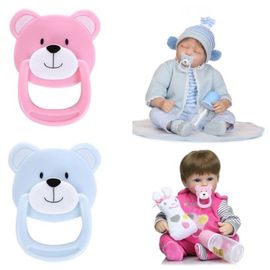 Sucette Bébé Reborn Poupée Poupon Aimanté Tutute Aimant Ours Rose Mignon