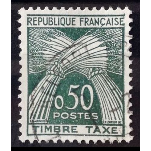 Taxes Gerbes - Timbre Taxe - 0,50 Vert Foncé (Superbe N° 93) Obl - France Année 1960 - N28484