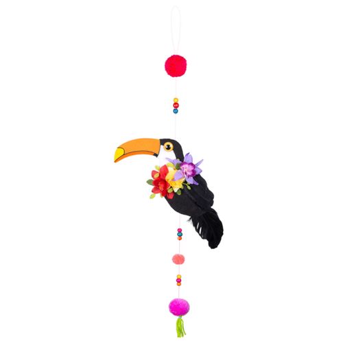 Suspension Toucan Avec Pompons 70 Cm