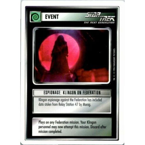 Trading Card Star Trek The Next Generation Espionage: Klingon On Federation