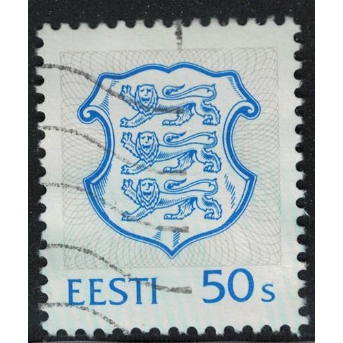 Estonie 1996 Oblitéré Used Coat Of Armes Blason Armoiries Lions Héraldiques Animaux Stylisés Su