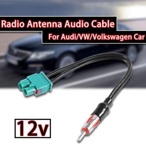 Adaptateur De Câble Audio Radio Pour Audi Vw Volkswagen, Antenne Mâle Double Fakra-Din, Électronique De Voiture