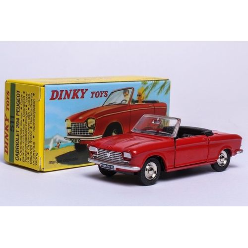 Dinky Toys 511 - Peugeot 204 Cabriolet, Rouge 1:43, Atlas-Dinky Toys