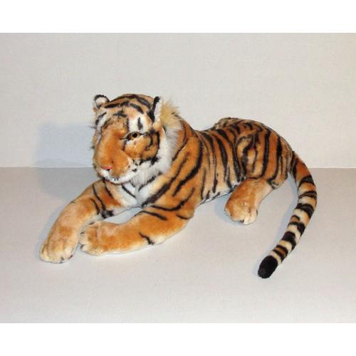 Tigre Du Bengale Couche Tête Rigide Peluche Cmi 46cm