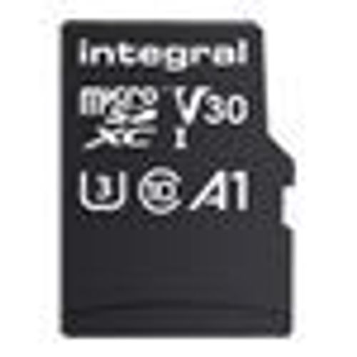 Integral - Carte mémoire flash (adaptateur microSDXC vers SD inclus(e)) - 128 Go - A1 / Video Class V30 / UHS-I U3 / Class10 - microSDXC UHS-I