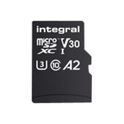 Integral - Carte mémoire flash (adaptateur microSDXC vers SD inclus(e)) - 64 Go - A2 / Video Class V30 / UHS-I U3 / Class10 - microSDXC UHS-I