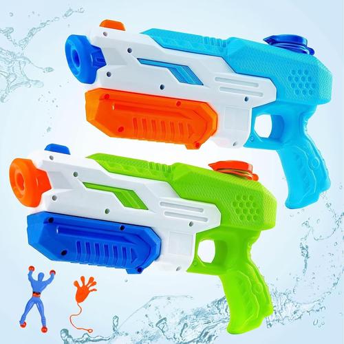 Pistolet À Eau Pour Enfants Adultes-2 Pcs Pistolet A Eau Puissant 600ml Grande Capacité,35ft/10m Longue Portée,Fusil A Eau Water Gun Pistole,Piscine D'été Jeux D Eau Exterieur Pour Garçon Fille Jouets