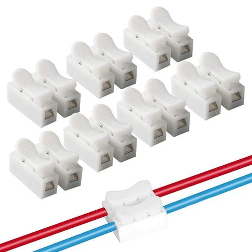 100Pcs CH2 Connecteur Ressort Rapide, Bornier Connexion Rapide, Connecteur Fils Printemps, Connecteur Ressort Serre-Fils, pour Fil de Lumière de LED Bande