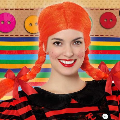 Perruque À Nattes Orange Fifi (Taille Unique)