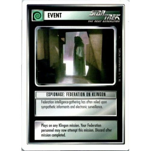 Trading Card Star Trek The Next Generation Espionage: Federation On Klingon